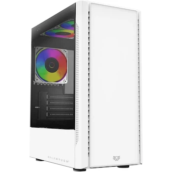 Imagen de referencia para Balam Rush Gabinete Gamer Mini Torre NYX GI730 MAX MB M-ATX 280 mm Panel Izq Cristal + Frente Solido Blanco