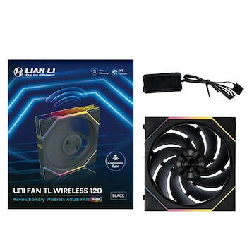 Imagen 5 de Lian Li UNI Fan TL Wireless - Ventilador Inalámbrico para PC, 120 mm, Color Negro, Paquete de 1 Unidad, Modelo 12TL1W1B, Serie UNI Fan TL Wireless, Dimensiones 120 x 124 x 28 mm
