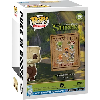 Imagen 3 de Funko Pop! Movies: DreamWorks 30th Anniversary Shrek - Puss in Boots Brown #1596 Sticker Special Edition