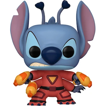 Imagen 2 de Funko POP! Disney: Lilo & Stitch - Stitch 626 (Experiment 626) in Spacesuit with 6 Limbs and Laser Guns Vinyl Figure #125, Model 4671, Multicolor (Blue Stitch, Red Spacesuit), Size 3.75 inches (9.5 cm), Dimensions 3.5 x 3.5 x 3.75 inches
