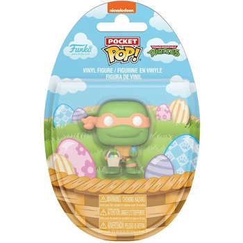 Imagen de referencia para Funko Pocket Pop! Teenage Mutant Ninja Turtles: Easter - Michelangelo with Easter Basket Vinyl Collectible Figure, Festive Pastel Colors, Model 86047, Size 1.5 Inches Tall, ASIN B0D42722GD