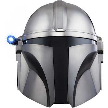 Imagen de referencia para Hasbro Star Wars The Black Series The Mandalorian Premium Electronic Helmet Casco Electrónico Plateado Beskar Tamaño Real Roleplay Coleccionable