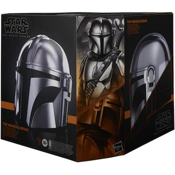 Imagen 3 de Hasbro Star Wars The Black Series The Mandalorian Premium Electronic Helmet Casco Electrónico Plateado Beskar Tamaño Real Roleplay Coleccionable