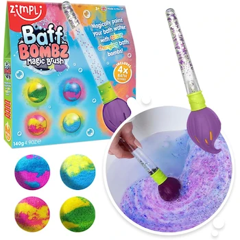 Imagen de referencia para Zimpli Kids Baff Bombz Cepillo Mágico, Pack de 4 Bombas de Baño con Cepillo Pincel, Juguete de Baño para Niños (ASIN: B09ZJ5B4H4)