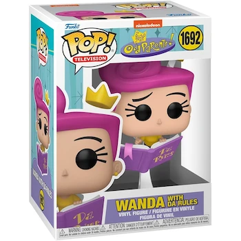 Imagen de referencia para Funko Pop! TV: The Fairly OddParents - Wanda with Da Rules #1692 Vinyl Figure (Pink Fairy Holding Da Rules Book, Approx. 5 inches)