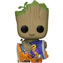 Miniatura de Funko Pop! Marvel Guardians of the Galaxy Groot con Cheese Puffs - 1/6 Odds Rare Chase Variant - Groot Shorts - Figura de Vinilo Coleccionable