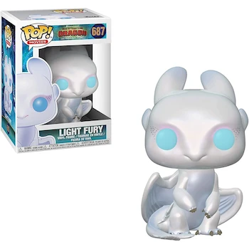 Imagen alusiva al producto Funko Pop! Movies: How to Train Your Dragon 3 - Light Fury Vinyl Figure #687, White Color, 3.75 inches Tall, ASIN B07HB88MHX