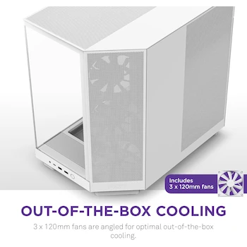 Imagen 4 de NZXT H6 Flow CC-H61FW-01 Compact Dual-Chamber Mid-Tower ATX Case Blanco White