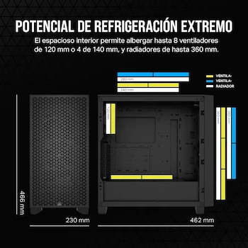 Imagen 3 de Corsair 3000D Airflow Chasis para PC Semitorre ATX Mid-Tower - Negro