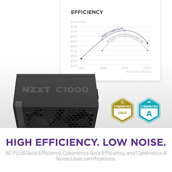 Imagen 5 de NZXT C1000 Fuente de Poder 1000W 80 Plus Gold ATX 3.1 Modular Negro