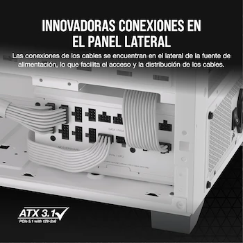 Imagen 4 de CORSAIR RM1200x Shift Fuente de Alimentación ATX Totalmente Modular Interfaz Lateral Compatible con ATX 3.0 y PCIe 5.0 1200W 80 Plus Gold Blanco