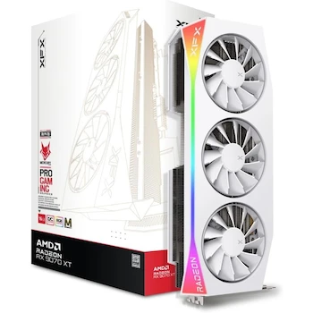 Imagen alusiva al producto XFX Mercury AMD Radeon RX 9070XT OC Magnetic Air White Edition con RGB 16GB GDDR6 HDMI 3xDP, AMD RDNA 4 RX-97TMARGW9