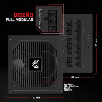 Imagen 5 de Balam Rush GR Burst GR750G Fuente de Poder ATX 750W 80 Plus Gold Totalmente Modular Negro BR-937665