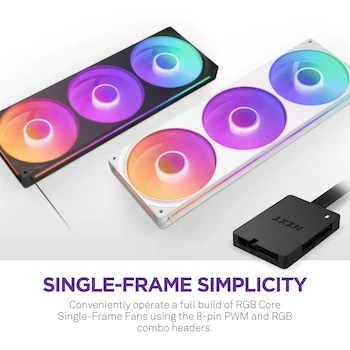 Imagen 2 de NZXT Control Hub AC-CRFR1-B1 - Iluminación RGB Digital y Controlador PWM para hasta 5 Ventiladores o 4 Single-Frame Fans - Matte Black