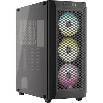 Imagen de referencia para Corsair Caja para PC ATX 480T RGB de Cristal Templado, Modelo CC-9011272-WW, Color Negro, Dimensiones 47,6 x 21,4 x 44,6 cm, Serie RVB 480T, Capacidad para hasta 3 unidades SSD