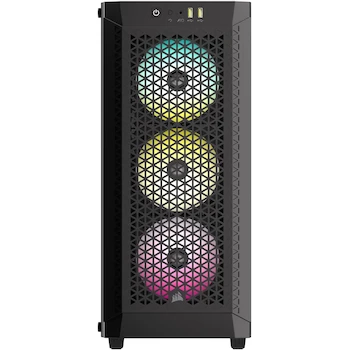 Imagen 2 de Corsair Caja para PC ATX 480T RGB de Cristal Templado, Modelo CC-9011272-WW, Color Negro, Dimensiones 47,6 x 21,4 x 44,6 cm, Serie RVB 480T, Capacidad para hasta 3 unidades SSD