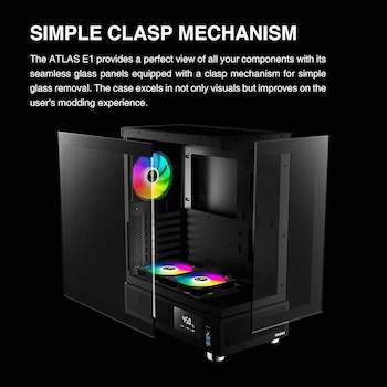 Imagen 5 de GAMDIAS ATLAS E1 Black ATX Mid Tower Carcasa para PC con Vidrio Templado y LCD