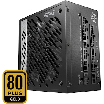 Imagen 2 de MSI MPG A1000G PCIE 5 & ATX 3.0 Fuente de alimentación para Juegos, Color Negro, Modelo MPG A1000G, Serie MPG, Capacidad 1000W, Formato ATX, Tamaño 29.21 x 24.13 x 13.72 cm