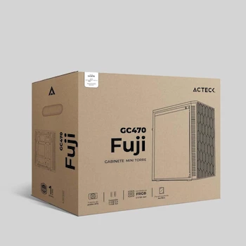 Imagen 5 de Gabinete Compacto Mini Torre Fuji GC470 MAX MB M-ATX Fuente ATX 500W 1xUSB 3.0 + 2xFan RGB Panel Izq Acrilico Frente Malla Negro