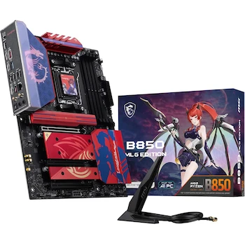 Imagen de referencia para MSI B850 MLG EDITION Motherboard, ATX Form Factor, AMD B850 Chipset, AM5 Socket, for AMD Ryzen 9000/8000/7000 Series Processors, DDR5 Memory 4 Slots up to 256GB, Black with Red Accents