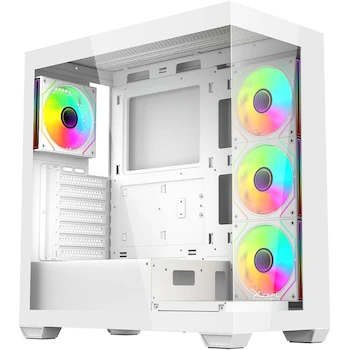 Imagen 1 de Gabinete Gamer Mid Tower Xzeal ATX Panel Derecho Vidrio Templado + Metal 4 ARGB Fans + 1 HUB Color Blanco