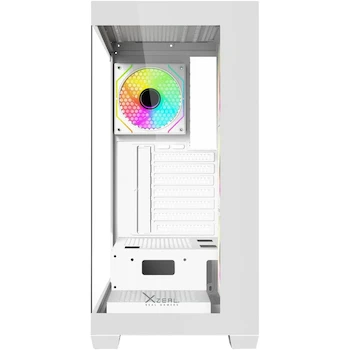 Imagen 2 de Gabinete Gamer Mid Tower Xzeal ATX Panel Derecho Vidrio Templado + Metal 4 ARGB Fans + 1 HUB Color Blanco