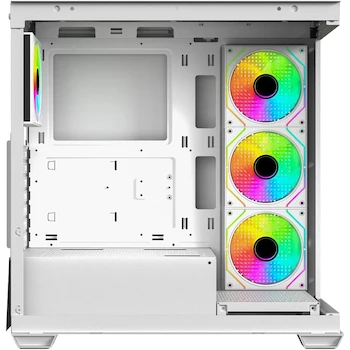 Imagen 3 de Gabinete Gamer Mid Tower Xzeal ATX Panel Derecho Vidrio Templado + Metal 4 ARGB Fans + 1 HUB Color Blanco