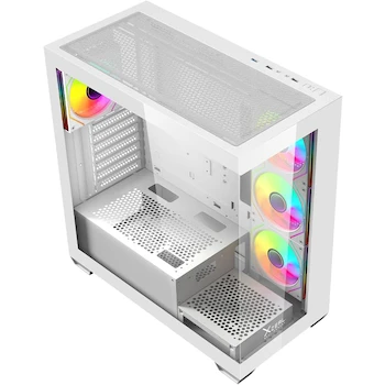 Imagen 5 de Gabinete Gamer Mid Tower Xzeal ATX Panel Derecho Vidrio Templado + Metal 4 ARGB Fans + 1 HUB Color Blanco