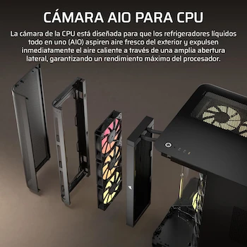 Imagen 5 de Corsair AIR 5400 RS-R ARGB Caja para PC Semitorre Panorámica de Triple Cámara - Negro - Modelo CC-9011318-WW - Serie AIR 5400 - Tamaño Mid-Tower 469mm Alto x 468mm Ancho x 340mm Profundidad - ASIN B0FJ8SWG15