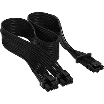 Imagen de referencia para Corsair Premium PCIe 5.0 600W Cable PSU Gen 5 12VHPWR Type-4 Doble 8 Pin a 12+4 Pin Fundas Paracord Malla Negro