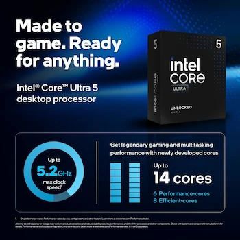 Imagen 2 de Intel Core Ultra 5 245K Desktop Processor 14 Cores (Series 2) Socket 1851 24MB Cache