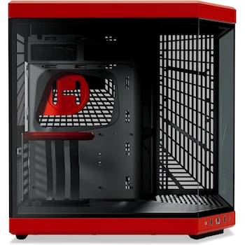 Imagen 3 de HYTE Y70 Funda para PC ATX Mid-Tower de Vidrio Templado Panorámico Doble Cámara con Cable Elevador PCIe 4.0 Incluido, Modelo CS-HYTE-Y70-BR, Color Rojo