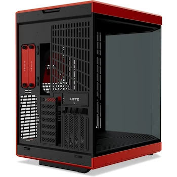 Imagen 4 de HYTE Y70 Funda para PC ATX Mid-Tower de Vidrio Templado Panorámico Doble Cámara con Cable Elevador PCIe 4.0 Incluido, Modelo CS-HYTE-Y70-BR, Color Rojo