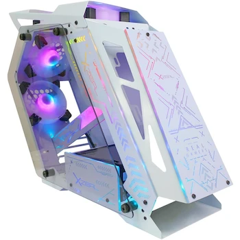 Imagen de referencia para Gabinete Gamer Micro Tower Xzeal IR02 M-ATX con Panel Izquierdo de Vidrio Templado, Panel Derecho de Vidrio Templado y Metal, Color Blanco, Dimensiones 230x432.5x543 mm, Compatible con Placas Madre Micro ATX y Mini ITX