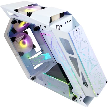 Imagen 3 de Gabinete Gamer Micro Tower Xzeal IR02 M-ATX con Panel Izquierdo de Vidrio Templado, Panel Derecho de Vidrio Templado y Metal, Color Blanco, Dimensiones 230x432.5x543 mm, Compatible con Placas Madre Micro ATX y Mini ITX