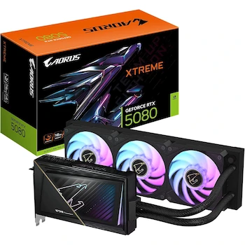 Imagen de referencia para GIGABYTE AORUS GeForce RTX 5080 Xtreme WATERFORCE 16G GV-N5080AORUSX W-16GD Tarjeta Gráfica 16GB GDDR7