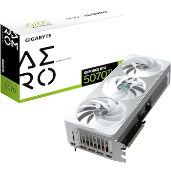 Imagen de referencia para GIGABYTE Tarjeta de Video GeForce RTX 5070 Ti AERO OC, 16 GB GDDR7, 256 bit, PCI Express 5.0, Modelo GV-N507TAERO OC-16GD