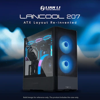 Imagen 2 de Lian Li Lancool 207 Black – ARGB 140mm + PWM 120mm Mesh ATX Mid-Tower Gamer Case