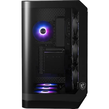 Imagen 4 de MSI MAG PANO 120R PZ - Gabinete PC ATX Mid-Tower para Juegos - Negro - Panel de Vidrio Templado Panorámico 270° - 7 Ventiladores ARGB Preinstalados