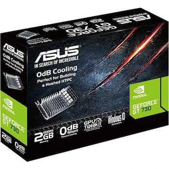 Imagen 3 de Asus GeForce GT 730 GT730-SL-2GD5-BRK Tarjeta Gráfica NVIDIA 2GB GDDR5 Perfil Bajo Low Profile para HTPC Silenciosa con Soportes de Puerto I/O