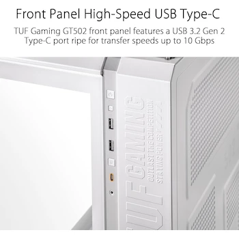 Imagen 3 de ASUS TUF Gaming GT502 White Mid-Tower ATX Case con Paneles de Vidrio Templado (TG), Soporte M-ATX/ATX/Mini-ITX, Dual Chamber