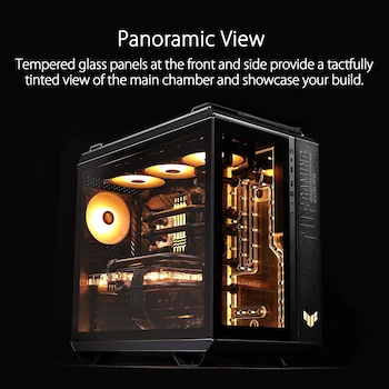 Imagen 5 de ASUS TUF Gaming GT502 White Mid-Tower ATX Case con Paneles de Vidrio Templado (TG), Soporte M-ATX/ATX/Mini-ITX, Dual Chamber