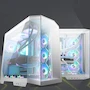 Miniatura de MSI MAG PANO 100L PZ White - Funda de PC para Juegos de Torre Media Premium - Panel Lateral de Vidrio Templado - Caja de Color Blanco