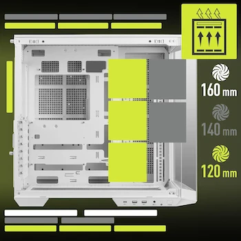 Imagen 4 de MSI MAG PANO 100L PZ White - Funda de PC para Juegos de Torre Media Premium - Panel Lateral de Vidrio Templado - Caja de Color Blanco