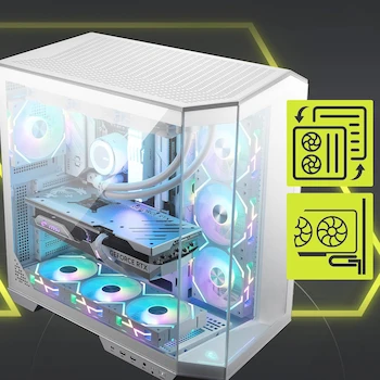 Imagen 5 de MSI MAG PANO 100L PZ White - Funda de PC para Juegos de Torre Media Premium - Panel Lateral de Vidrio Templado - Caja de Color Blanco