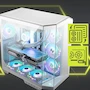 Miniatura de MSI MAG PANO 100L PZ White - Funda de PC para Juegos de Torre Media Premium - Panel Lateral de Vidrio Templado - Caja de Color Blanco