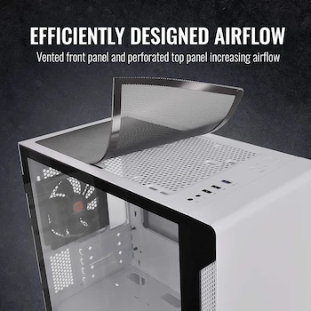 Imagen 3 de Thermaltake S100 TG Snow - Carcasa Micro Torre MicroATX con Vidrio Templado, Ventilador Trasero 120 mm Preinstalado, Modelo CA-1Q9-00S6WN-00, Color Blanco