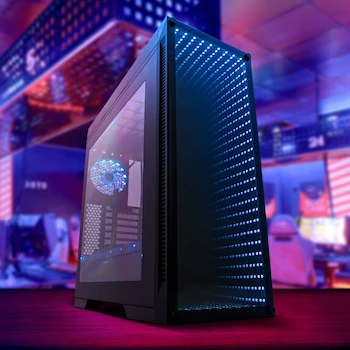 Imagen 2 de GAME FACTOR CSG601 Gabinete Gamer Full ATX Infinity RGB con Control Estructura de Acero Negro