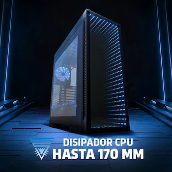 Imagen 3 de GAME FACTOR CSG601 Gabinete Gamer Full ATX Infinity RGB con Control Estructura de Acero Negro