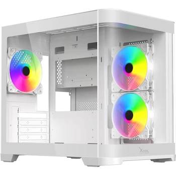 Imagen de referencia para Gabinete Curvo Xzeal XZGAMC3W M-ATX/ITX Blanco con 3 Ventiladores RGB